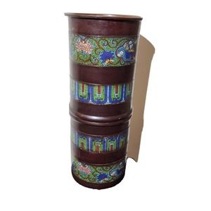 Antique Japanese Meiji Era Enameled Bronze / Cloisonné Umbrella or Stick Stand